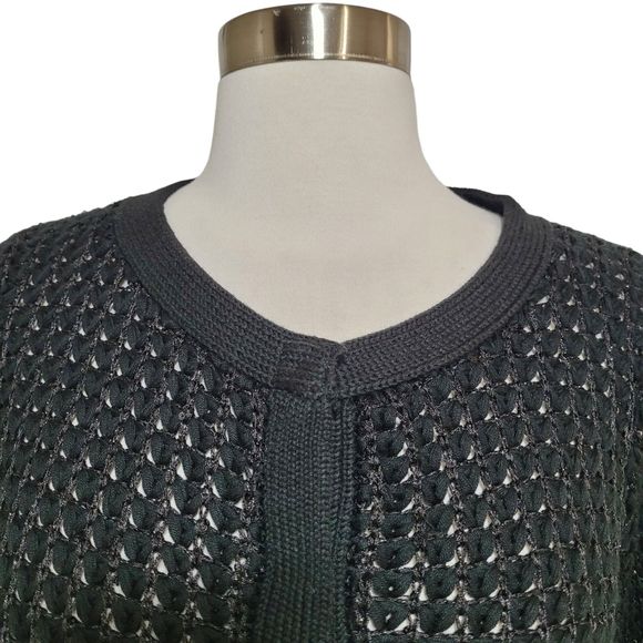 Cyrus Black Knit Metallic Sequin Snap Button Up Cardigan Sweater Size Small - Picture 2 of 5